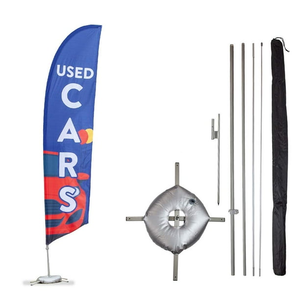 13.5ft Feather Banner Ford - Style 2 Single-Sided, Poles and Spike Base Included 13.5ft Feather Banner Ford - Style 2 Single-Sided, Poles and Spike Base Included